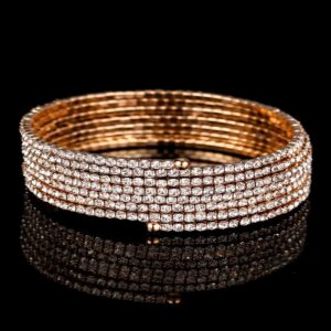 Rose Gold 7 Row Spiral Spring Bracelet