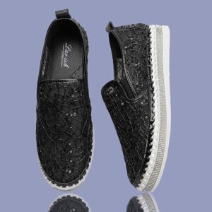 Sparkle Lacy Slip-On Black