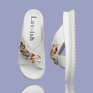 PU Crossover Slides White