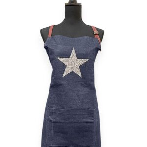 Demin Apron with Bling Star