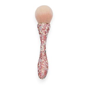 Short Crystal Makeup Brush in Pink with AB Stone