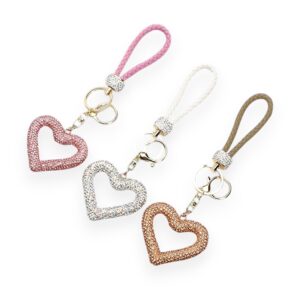 Pack Of 3 Heart Keyrings