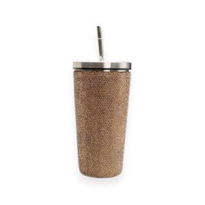 Smoked Topaz Tumbler with Metal Straw