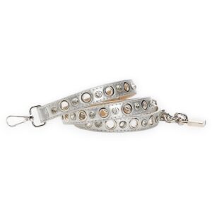 Silver PU Leather Thin Belt