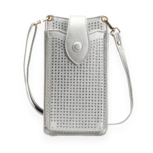 Silver Crossbody Phone Holder