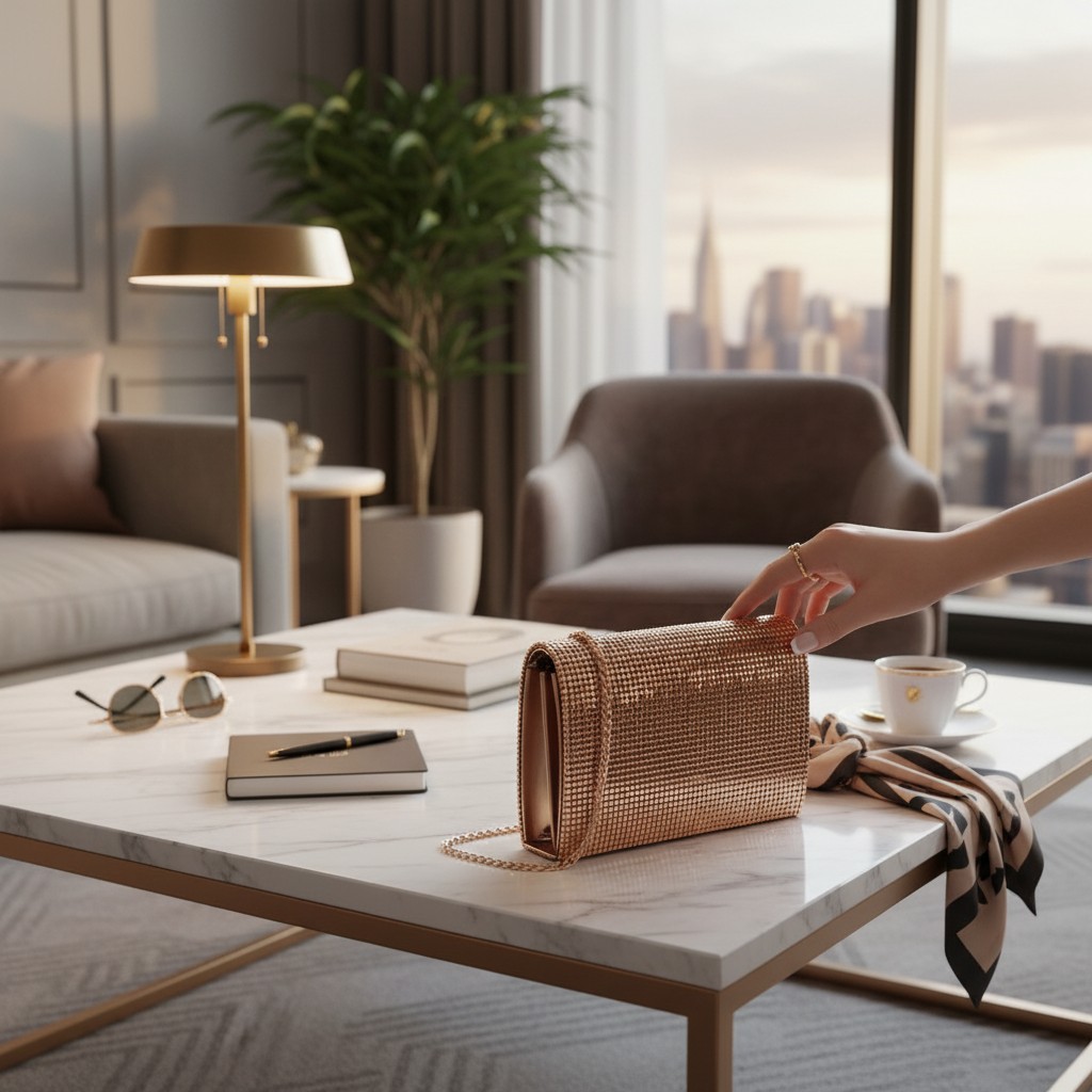Bronze Fold Over Disco Clutch - Image 3