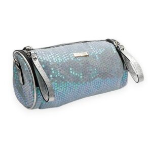Denim Sequin Covered Barrel Bag