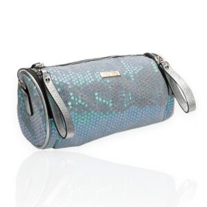 Denim Sequin Covered Barrel Bag