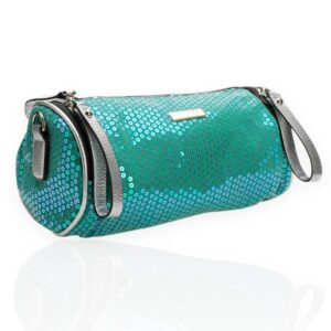 Green Sequin Covered Barrel Bag