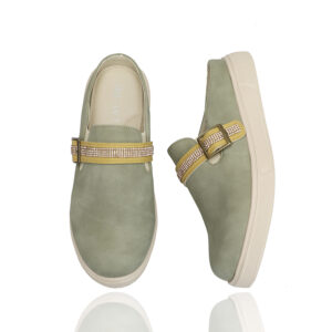 Sage Bling Cross Strap Comfort Mules