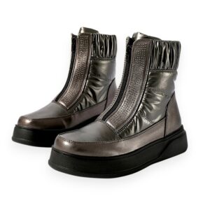 Pewter Zip-Up Boots