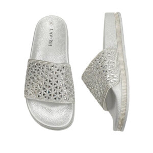 Silver Single Band Sandals