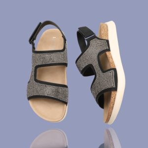 Black Camila Bedazzled Sandals
