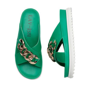 PU Crossover Slides Emerald