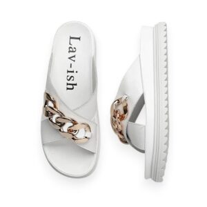 PU Crossover Slides White