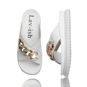 PU Crossover Slides White