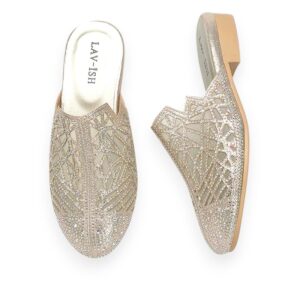 Gold Lasercut Rhinestone Sandals