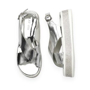 Criss-cross Silver Sandals