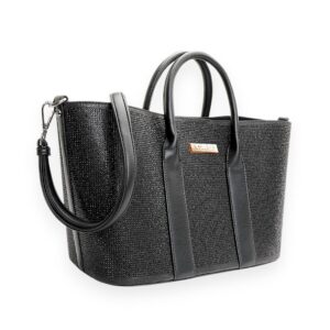Black Solid Bling Tote