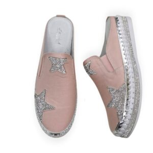 Slides with Bling Star Blush Pink