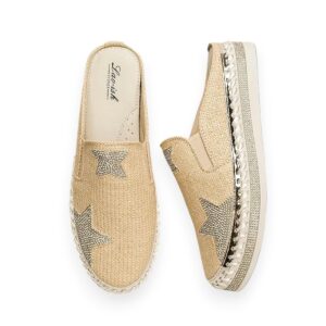 Linen Woven Slides Beige