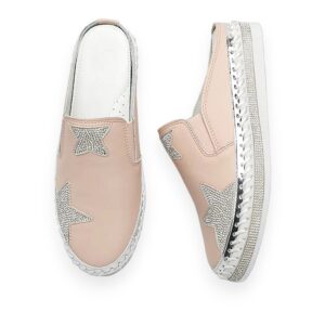 Leather Star Blush Slides