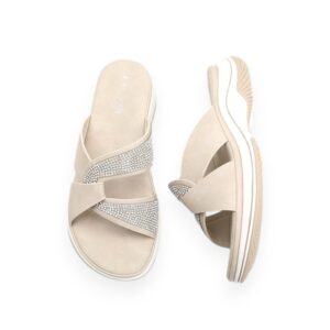 Beige Skye Lux Strap Slides
