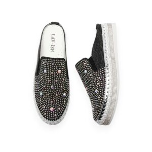 Slides Sparkle Black Denim