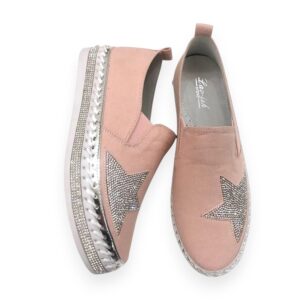 Sneakers with Bling Stars Blush Pink