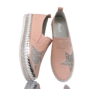 Sneakers with Bling Stars Blush Pink