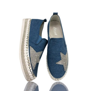 Sneakers with Bling Star Dark Denim Blue