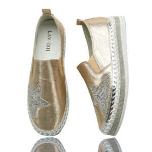 Sneakers With Bling Star Champagne Gold