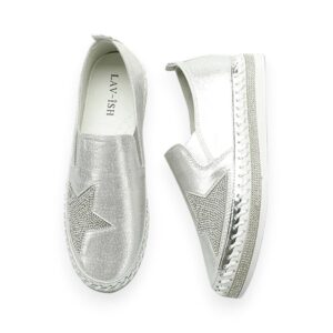 Sneakers with Bling Star Silver