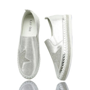 Sneakers with Bling Star Silver