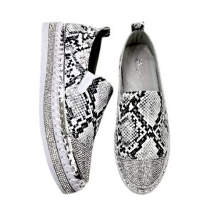Zebra PU Sneakers with Bling