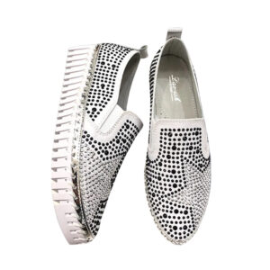 Star Studded Sneakers White Denim