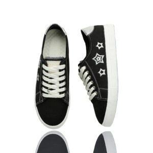 Casual Embroidered Sneakers Black