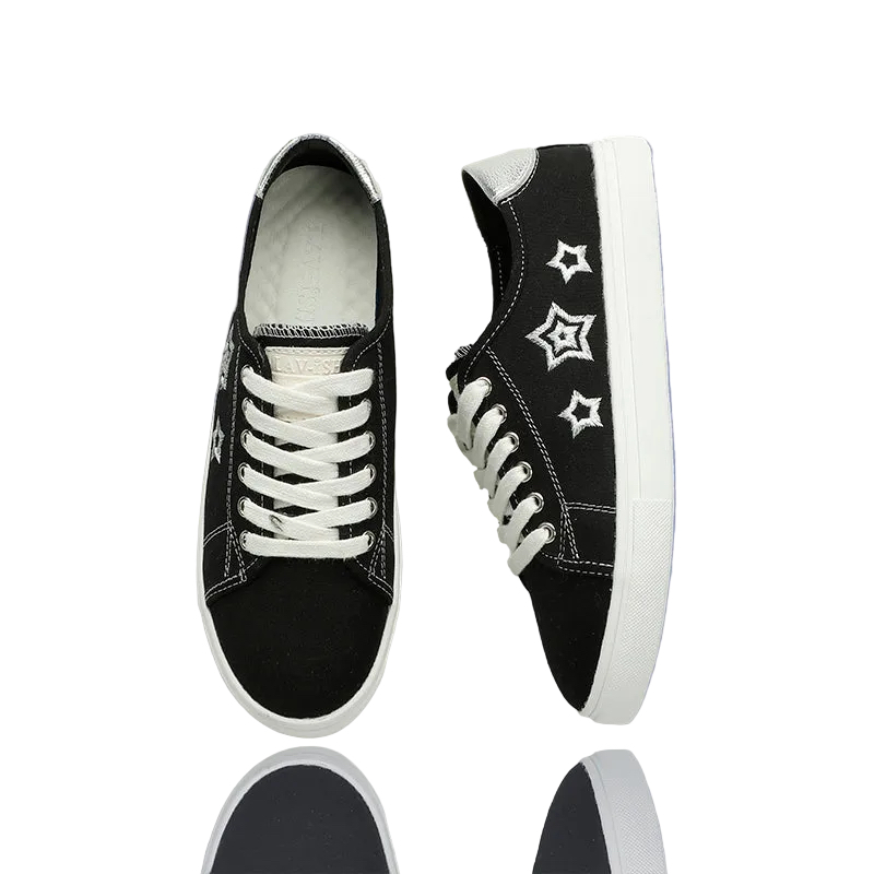 Casual Embroidered Sneakers Black