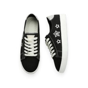 Casual Embroidered Sneakers Black