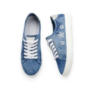 Casual Embroidered Sneakers Denim