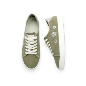 Casual Embroidered Sneakers Khaki
