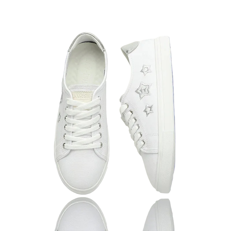 Casual Embroidered Sneakers White