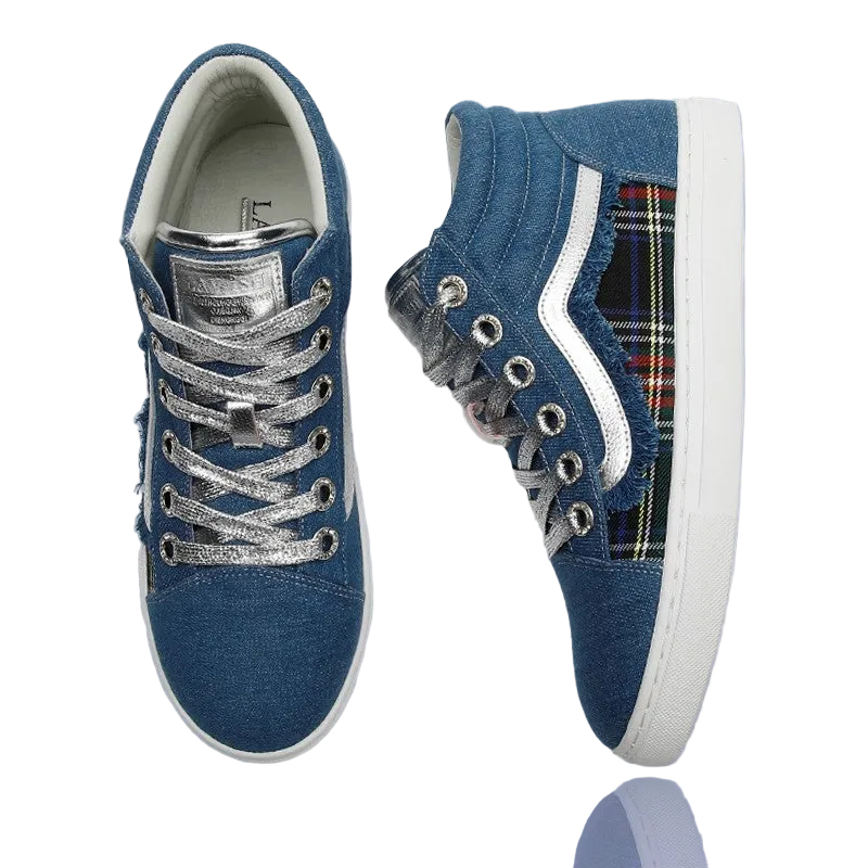 Denim Look Canvas Sneaker High Top