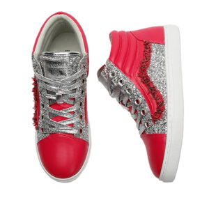 High Top PU Leather Fuchsia