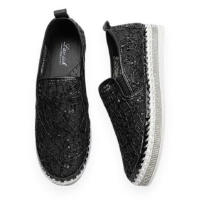 Sparkle Lacy Slip-On Black