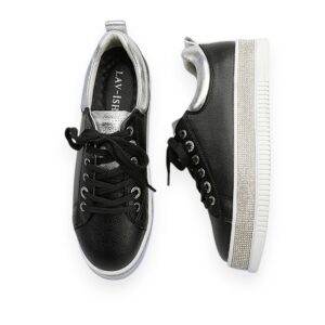 Lux Black Diamonte Sole Sneakers
