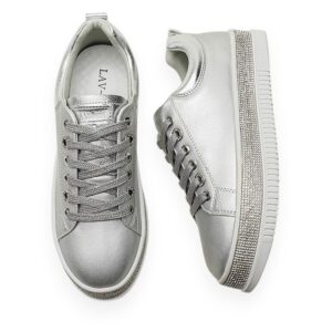 Lux Silver Diamonte Sole Sneakers