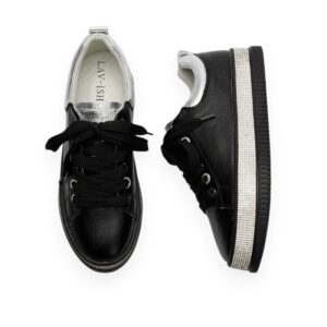 Lux Black Diamonte Sole Sneakers