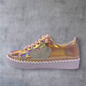 Pearl Pink Embellished Heart Sneakers