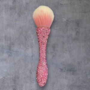 Short Crystal Makeup Brush in Pink Stones